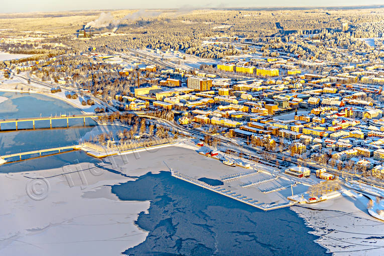 aerial photo, aerial photo, aerial photos, aerial photos, centre, drone aerial, drnarfoto, harbour, Jamtland, landscapes, Ostersund, port, stder, winter