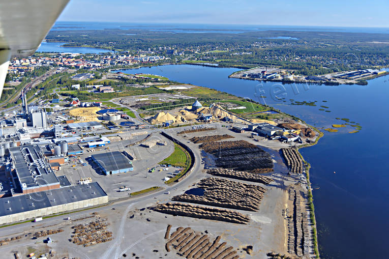 aerial photo, aerial photo, aerial photos, aerial photos, Annelund, drone aerial, drnarfoto, factory, Inrefjrden, installations, Kappa, landscapes, North Bothnia, papermill, papperstillverkning, Pitea, pulp factory, pulp industry, wood pulp industry, samhllen, Smurfit, summer