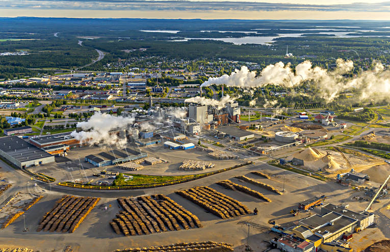 aerial photo, aerial photo, aerial photos, aerial photos, Annelund, drone aerial, drnarfoto, factory, Inrefjrden, installations, Kappa, landscapes, North Bothnia, papermill, papperstillverkning, Pitea, pulp factory, pulp industry, wood pulp industry, samhllen, Smurfit, summer