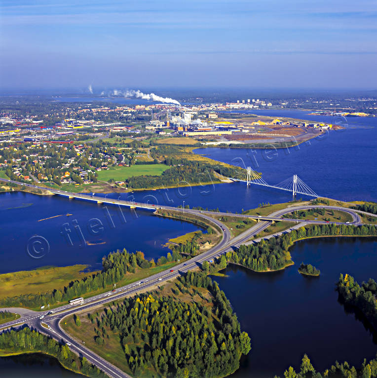 aerial photo, aerial photo, aerial photos, aerial photos, Bergvikssundet, bridge, bridges, drone aerial, drnarfoto, E4'an, industry, North Bothnia, papperbruk, Pitea, samhllen, Smurfit Kappa Kraftliner, stder, holmabron, holmaleden