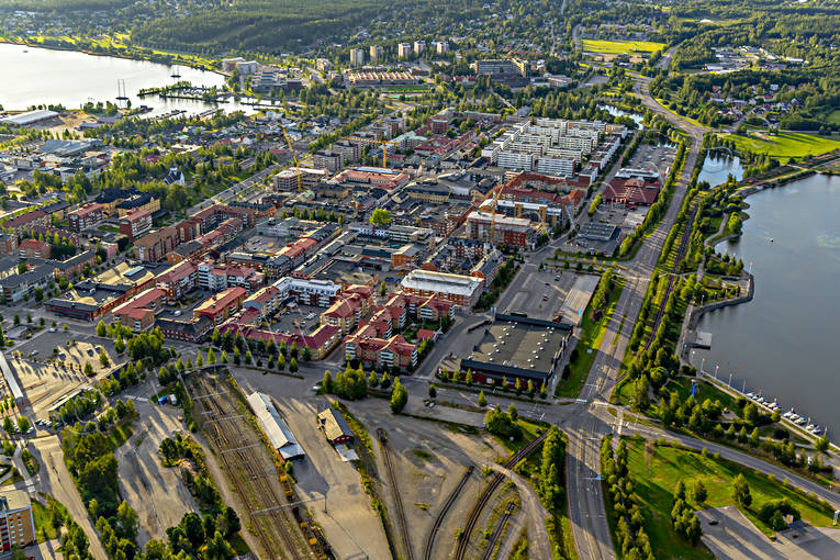 aerial photo, aerial photo, aerial photos, aerial photos, centre, drone aerial, drönarfoto, landscapes, North Bothnia, Pitea, samhällen, summer