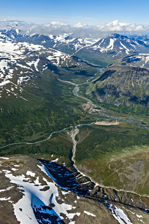 aerial photo, aerial photo, aerial photos, aerial photos, drone aerial, drnarfoto, landscapes, Lapland, Lddepakte, national park, Rapa Valley, Rapajkk, Sarek, summer