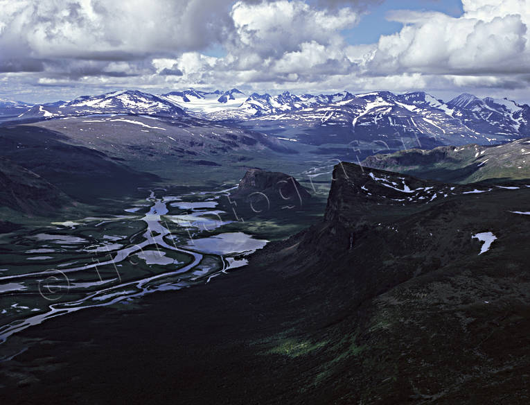 aerial photo, aerial photo, aerial photos, aerial photos, drone aerial, drnarfoto, landscapes, Lapland, mountain, national park, national parks, Rapa Valley, Sarek, Skierfe, summer