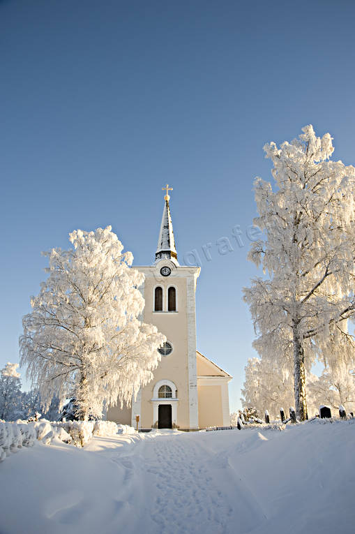 ambience, ambience pictures, atmosphere, birches, buildings, christmas ambience, church, churches, cold, cold, frosty, Jamtland, Revsund, Revsunds, season, seasons, snow, winter