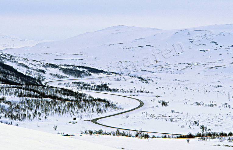 landscapes, Lapland, mountain road, road, Stekenjokk, winter, winter road