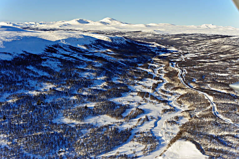 aerial photo, aerial photo, aerial photos, aerial photos, Bruksvallarna, drone aerial, drnarfoto, Herjedalen, landscapes, mountain road, Ramundberget, winter
