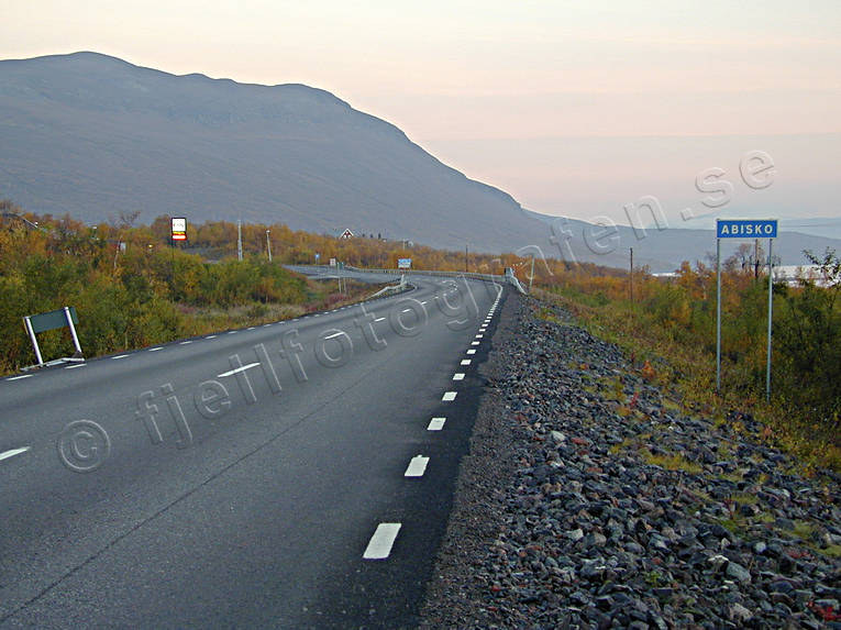 Abisko, asphalt road, autumn, landscapes, Lapland, road, road, Swedish border