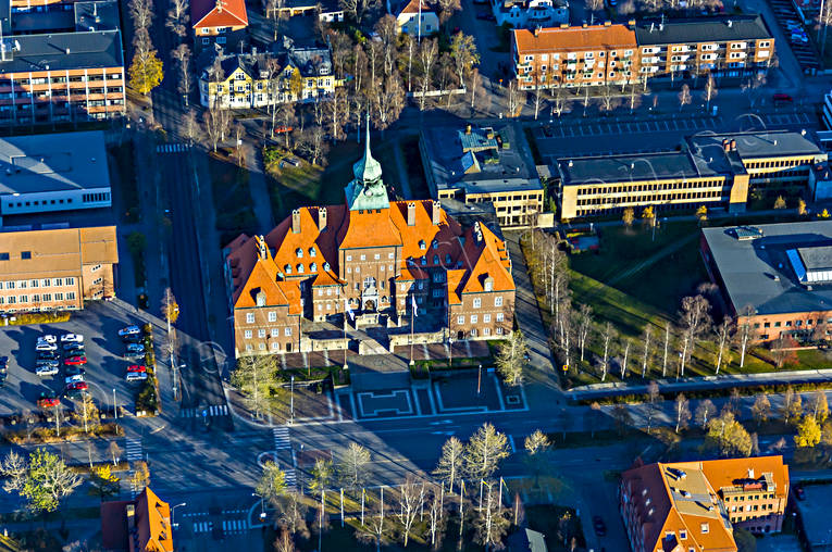 aerial photo, aerial photo, aerial photos, aerial photos, autumn, centre, drone aerial, drönarfoto, Jamtland, Ostersund, Rådhuset, städer