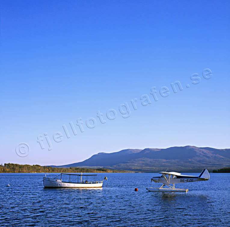 autumn, Jamtland, landscapes, mountain, mountain lake, Sall lake, Sallsjo, seaplane, Western mountain