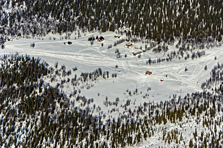aerial photo, aerial photo, aerial photos, aerial photos, Aktse, drone aerial, drönarfoto, landscapes, Lapland, Länta, Rapa Valley, sameviste, sami camp, snowmobile trails, winter
