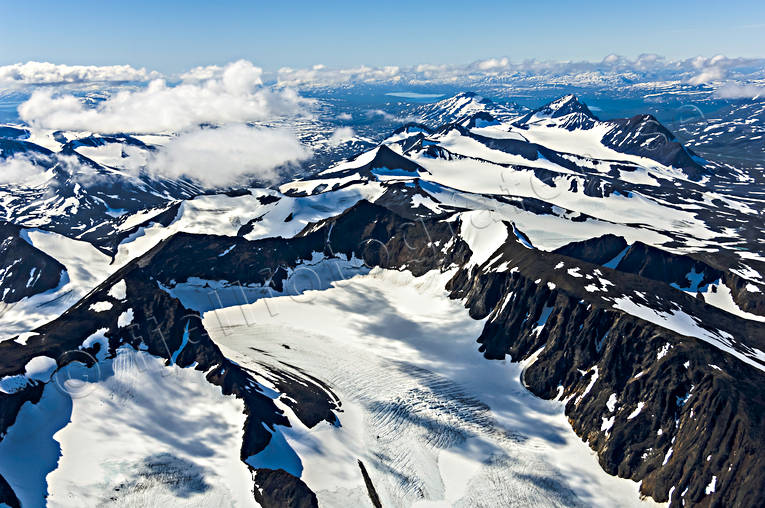 aerial photo, aerial photo, aerial photos, aerial photos, drone aerial, drnarfoto, glacier, Kaska Sarekjekna, landscapes, Lapland, national park, Sarek, Sarektjkk, summer