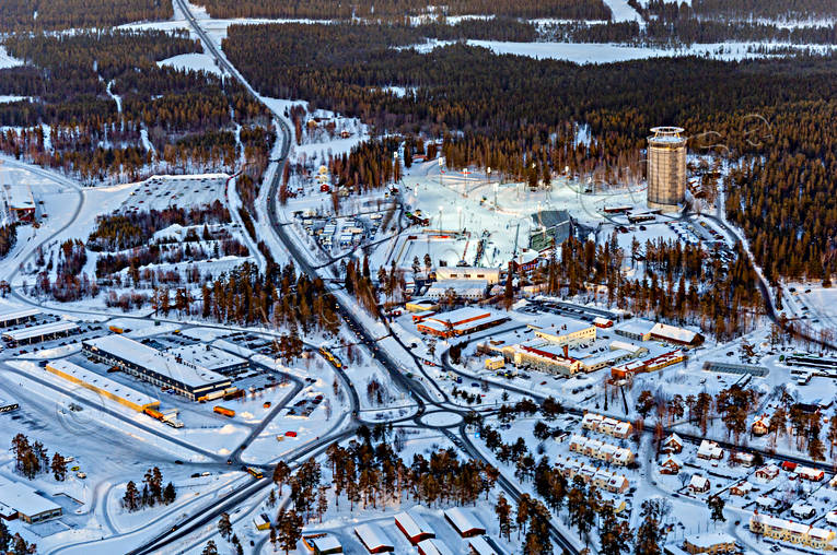 aerial photo, aerial photo, aerial photos, aerial photos, Arctura, arena, biathlon, drone aerial, drnarfoto, Jamtland, Ostersund, ski resort, ski resort, ski slopes, ski stadium, stder, tvlingsarena, VM 2008, winter