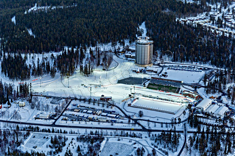 aerial photo, aerial photo, aerial photos, aerial photos, Arctura, arena, biathlon, drone aerial, drnarfoto, Jamtland, Ostersund, ski resort, ski resort, ski slopes, ski stadium, stder, tvlingsarena, VM 2008, winter