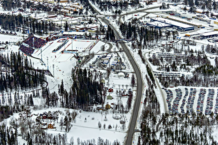 aerial photo, aerial photo, aerial photos, aerial photos, biathlon, drone aerial, drönarfoto, Jamtland, Ostersund, ski stadium, städer, tävlingsarena, VM 2008, winter