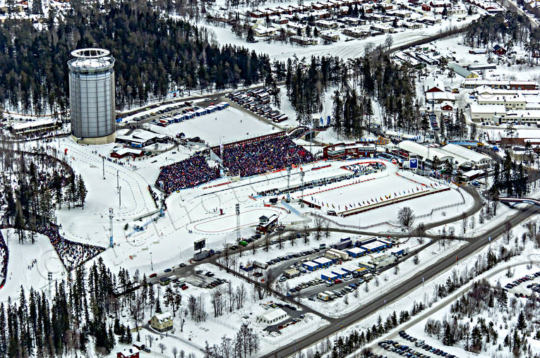 aerial photo, aerial photo, aerial photos, aerial photos, Arctura, biathlon, drone aerial, drönarfoto, Jamtland, Ostersund, ski stadium, städer, tävlingsarena, VM 2008, winter