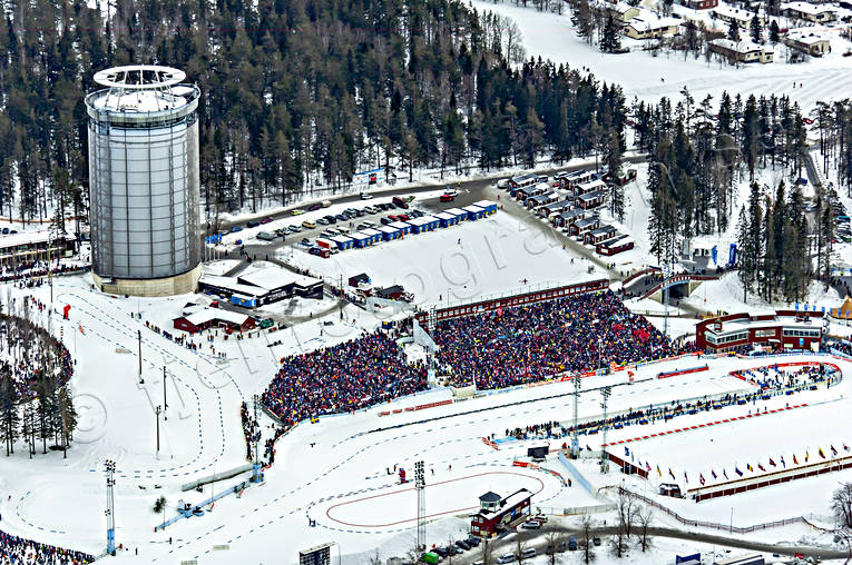 aerial photo, aerial photo, aerial photos, aerial photos, Arctura, biathlon, drone aerial, drönarfoto, Jamtland, Ostersund, ski stadium, städer, tävlingsarena, VM 2008, winter