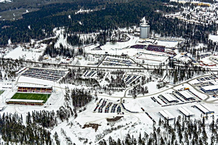 aerial photo, aerial photo, aerial photos, aerial photos, Arctura, biathlon, drone aerial, drnarfoto, Jamtland, Ostersund, ski stadium, stder, tvlingsarena, VM 2008, winter