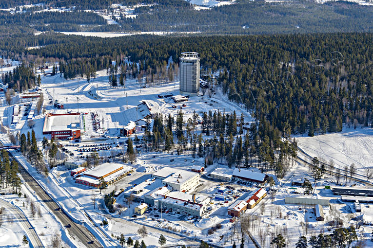 aerial photo, aerial photo, aerial photos, aerial photos, Arctura, drone aerial, drönarfoto, Jamtland, Ostersund, ski stadium, städer, thermos, winter
