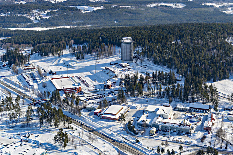 aerial photo, aerial photo, aerial photos, aerial photos, Arctura, drone aerial, drönarfoto, Jamtland, Ostersund, ski stadium, städer, thermos, winter
