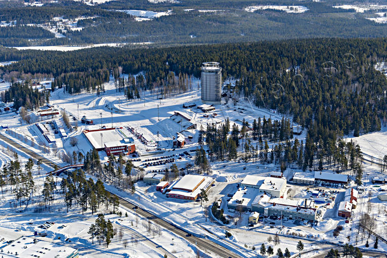 aerial photo, aerial photo, aerial photos, aerial photos, Arctura, drone aerial, drnarfoto, Jamtland, Ostersund, ski stadium, stder, thermos, winter