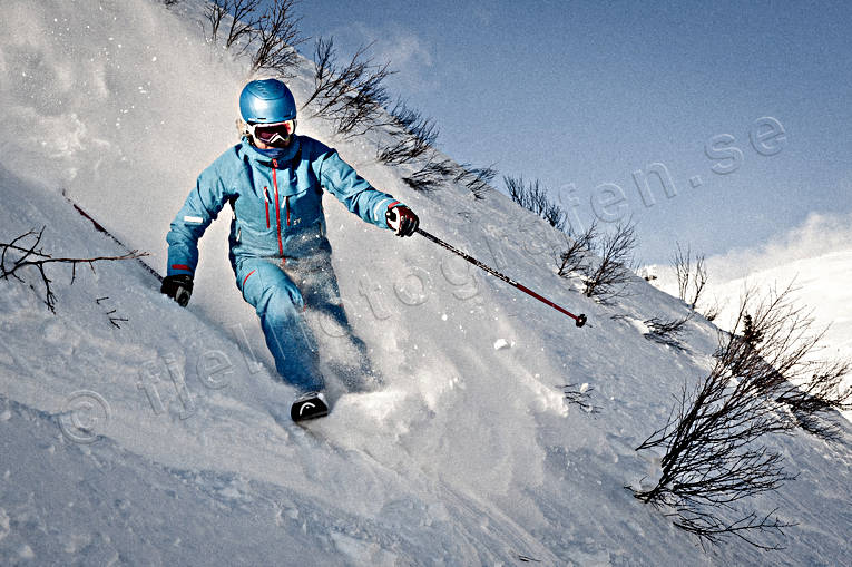 down-hill running, loose snow, offpist, playtime, seasons, skier, snow, winter, äventyr