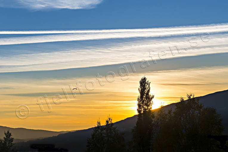 flygare, Jamtland, landscapes, mountain, paragliding, screen, sky, sunset