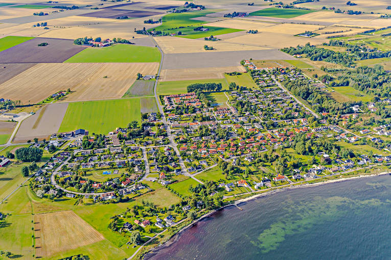 Abbekås, aerial photo, aerial photo, aerial photos, aerial photos, drone aerial, drönarfoto, landscapes, samhällen, Skåne, Skånes sydkust, summer