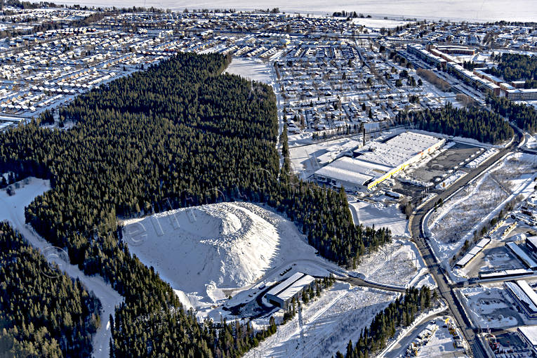aerial photo, aerial photo, aerial photos, aerial photos, drone aerial, drönarfoto, installations, Jamtland, Ostersund, renhållning, snöhög, snöröjning, snötipp, snötippen, städer, tipp, winter