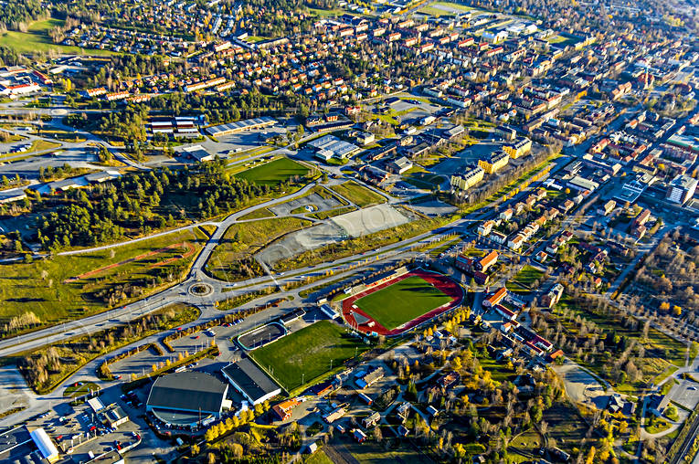 aerial photo, aerial photo, aerial photos, aerial photos, autumn, drone aerial, drönarfoto, i5, idrottsplan, Jamtland, Ostersund, Stadsdel Norr, städer