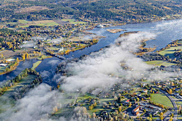 aerial photo, aerial photo, aerial photos, aerial photos, autumn, drone aerial, drnarfoto, fog, Ljungan, Medelpad, samhllen, Stde, Stdesjn