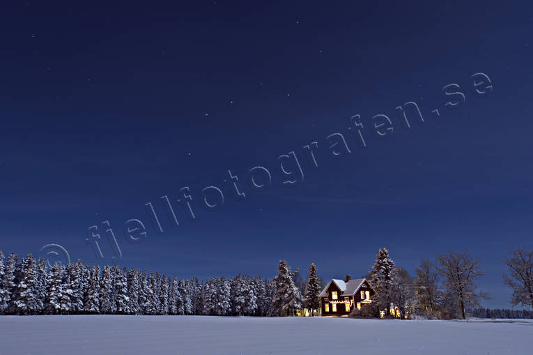 atmosphere, cabins, cottage, hur, Jamtland, landscapes, night sky, seasons, winter, winter ambience, winter sky