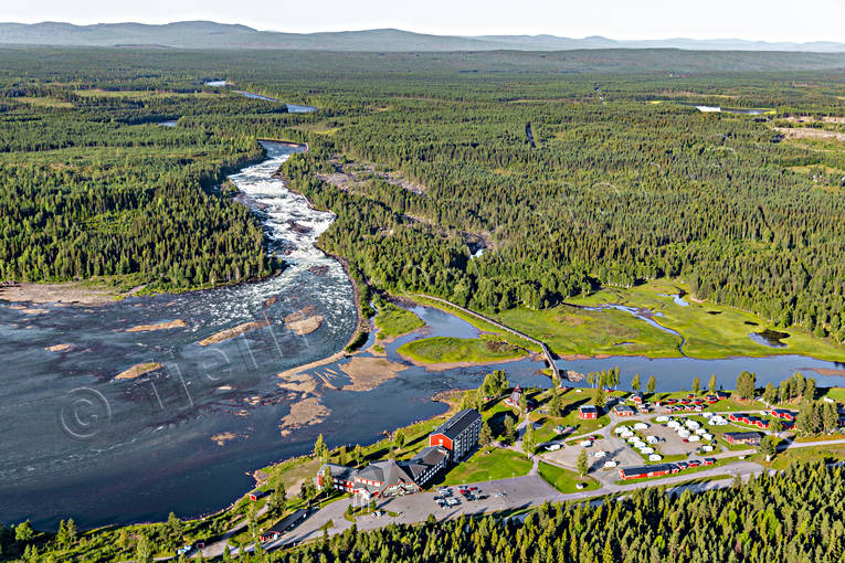 aerial photo, aerial photo, aerial photos, aerial photos, attractions, drone aerial, drnarfoto, fall, hotell, installations, landscapes, North Bothnia, Pite river, rapids, Storforsen, stream, turistattraktion, Varjisn, water fall