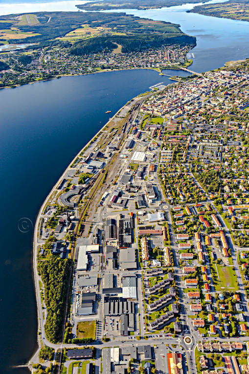 aerial photo, aerial photo, aerial photos, aerial photos, bangrd, Bangrdsgatan, bangrdsomrde, drone aerial, drnarfoto, installations, Jamtland, lokstallar, odenslund, Odensvik, Ostersund, Storsj Strand, stder