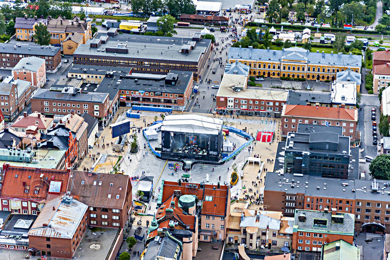 aerial photo, aerial photo, aerial photos, aerial photos, centre, city, drone aerial, drnarfoto, festival, Jamtland, Main Square, Ostersund, scen, scenen, square, square, Storsjoyran, Storsj, stder, Yran