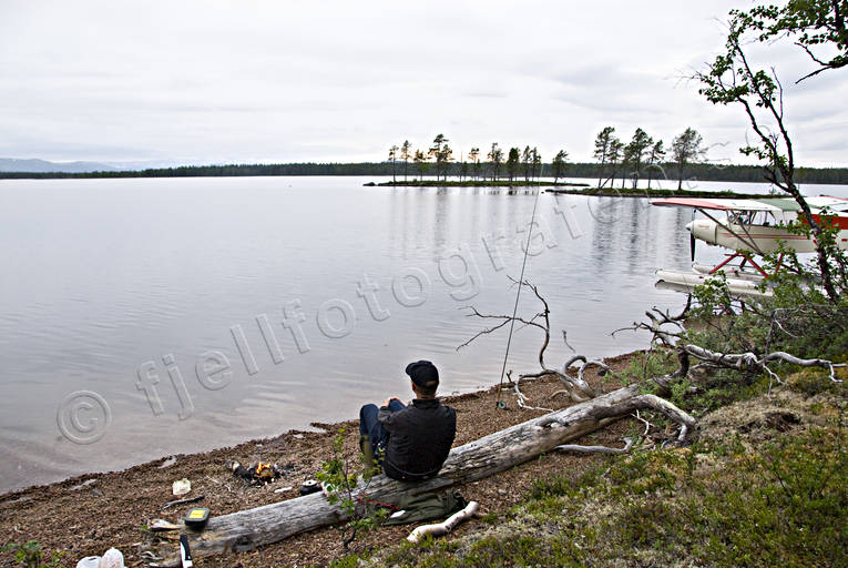 aeroplane, beach, Cub, inland lake, lake, landscapes, Lapland, Munkajaure, summer, super cub, wilderness