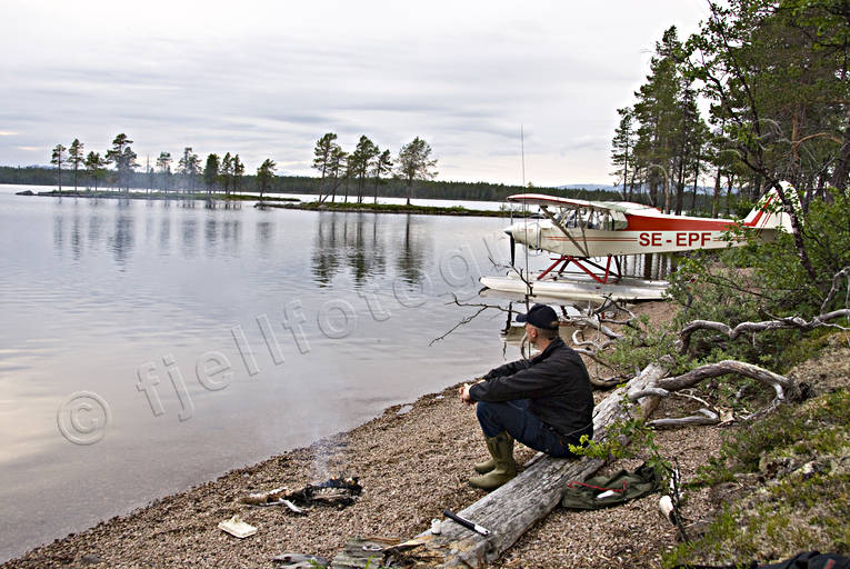 aeroplane, beach, Cub, inland lake, lake, landscapes, Lapland, Munkajaure, summer, super cub, wilderness