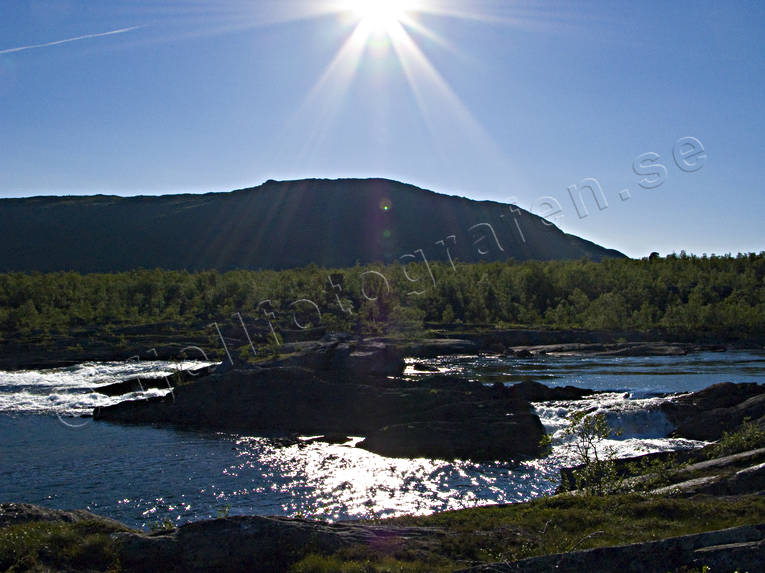 backlight, glitter, Kuoddojaure, landscapes, Lapland, Pite river, summer