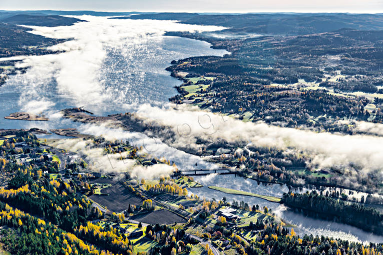 aerial photo, aerial photo, aerial photos, aerial photos, autumn, drone aerial, drönarfoto, fog, Ljungan, Medelpad, samhällen, Stöde, Stödesjön
