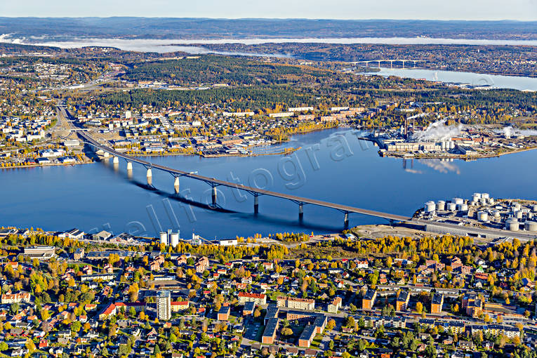 aerial photo, aerial photo, aerial photos, aerial photos, autumn, bridge, drone aerial, drnarfoto, Medelpad, stder, Sundsvall, Sundsvallsbron