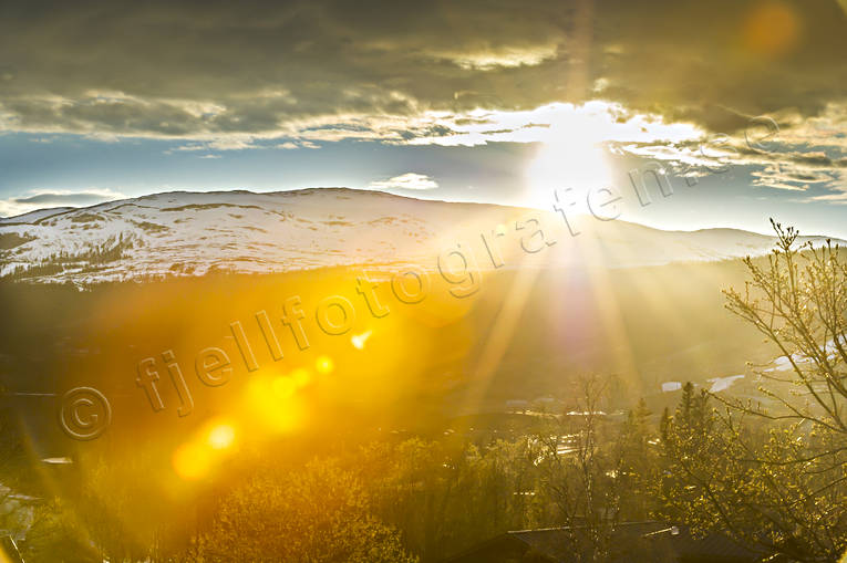 Jamtland, landscapes, mountain, nature, spring, sun, sunrays, sunset