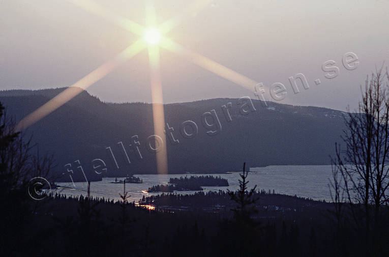 Jamtland, landscapes, spring, Stroms Vattudal, sun, sunrays, sunrise, sunset