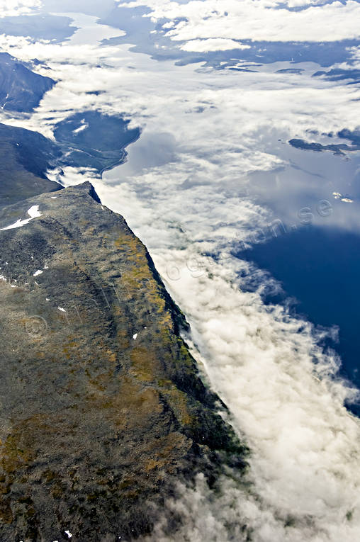 aerial photo, aerial photo, aerial photos, aerial photos, drone aerial, drnarfoto, fjllbilder, Great Lakes waterfalls, Karnjelapakte, landscapes, Lapland, stratus, stratusmoln, summer, Suorva, Suorvajaure, Swedish Mountains, Vietas