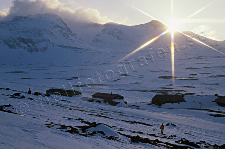 alpine station, Jamtland, landscapes, mountain, sunset, sylarna, winter