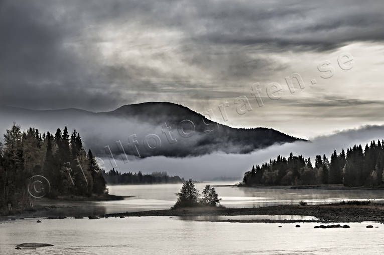 autumn, cloud, fog, Indal river, Jamtland, landscapes, morning mist, Tegefors, Totthummeln, watercourse