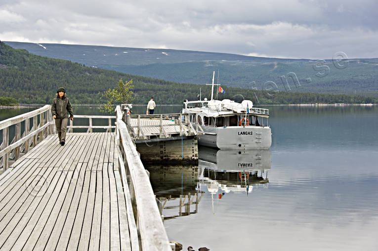 boat, boat bridge, bridge, landscapes, Langas, Lapland, saltoluokta, summer, turbt, turistbt