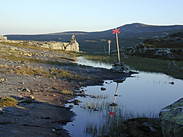 cairn, evening, Jamtland, landscapes, lodestars, market-out, mountain route, mountains, summer, track, track cross