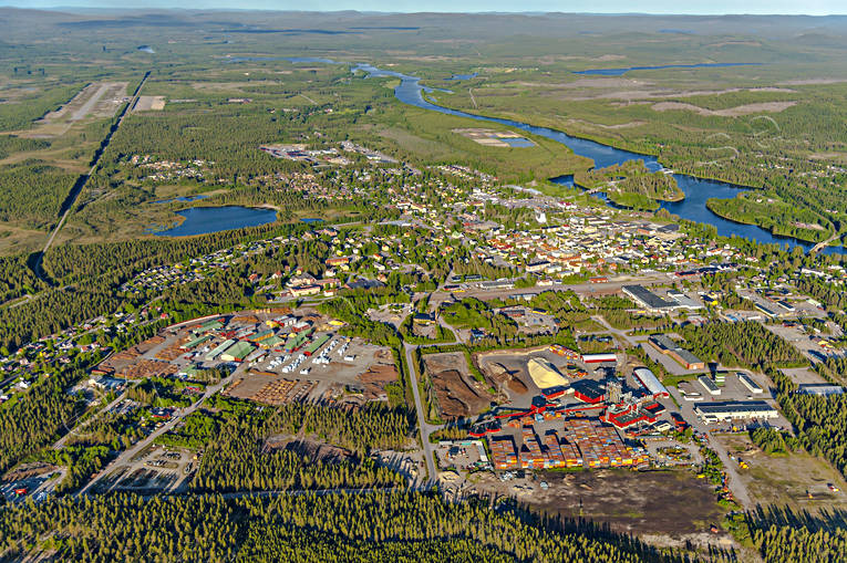 aerial photo, aerial photo, aerial photos, aerial photos, drone aerial, drnarfoto, Herjedalen, installations, samhllen, summer, Sveg, turfy factory