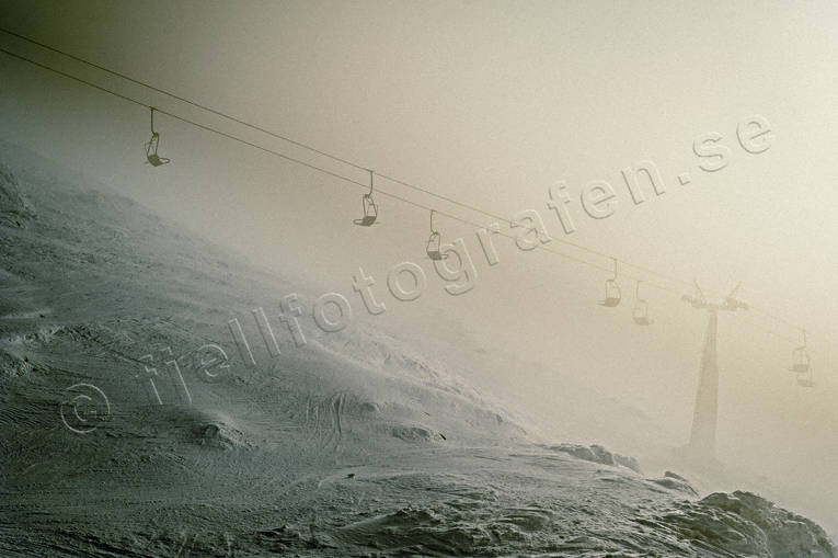 fog, Jamtland, landscapes, lift, mountain, seasons, tusenmetsliften, winter