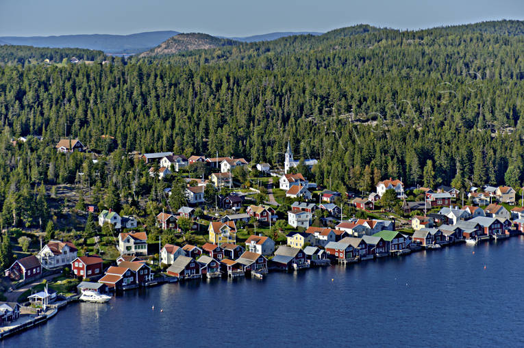 Ulvö port, northern Ulvön aerial photo, aerial photo, aerial photos, aerial photos, Angermanland, drone aerial, drönarfoto, landscapes, northern, samhällen, summer, Ulvö church, Ulvöarna, Ulvön