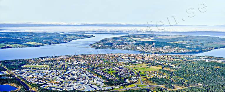 aerial photo, aerial photo, aerial photos, aerial photos, autumn, canvastavla, drone aerial, drnarfoto, Fototavla, Froson, Jamtland, Ostersund, panorama, stder, tavla